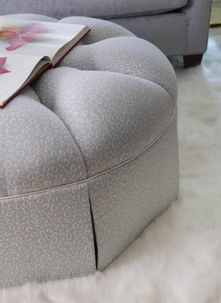 Close Up of Custom Upholstered Ottoman